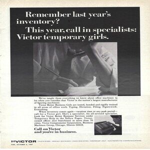 1967 Victor Girl’s Better Business Services Vintage Magazine Print Ad/Poster